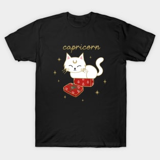 Capricorn Holiday Kitty Cat T-Shirt